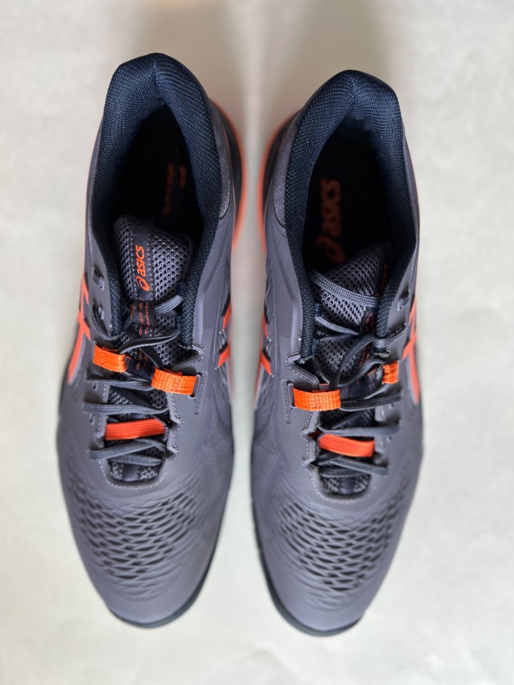 Asics Gel-Resolution X Clay Men's Tennis Shoes Greyish Purple/Nova Orange 12.5 W - Picture 5 of 12